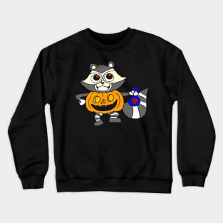 Halloween pictures on t-shirt for kids raccoon Crewneck Sweatshirt